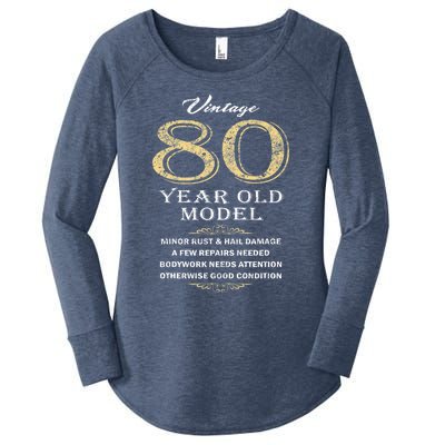 80th Birthday Funny Gift Idea Women's Perfect Tri Tunic Long Sleeve Shirt