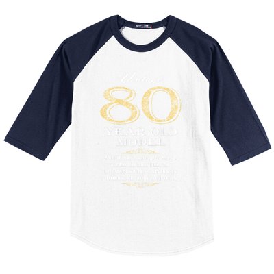 80th Birthday Funny Gift Idea Baseball Sleeve Shirt