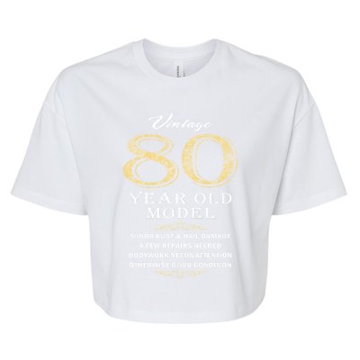 80th Birthday Funny Gift Idea Bella+Canvas Jersey Crop Tee