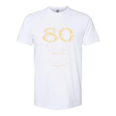 80th Birthday Funny Gift Idea Softstyle CVC T-Shirt