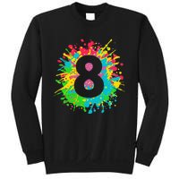 8th Birthday For 8 Paint Splashes Sweatshirt