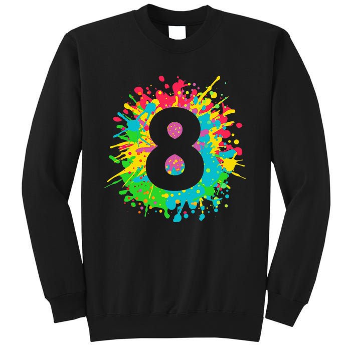 8th Birthday For 8 Paint Splashes Sweatshirt