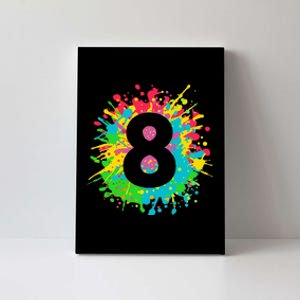 8th Birthday For 8 Paint Splashes Canvas