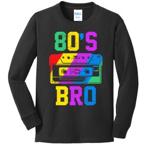 80s Bro Funny Retro 80s 90s Party Costume 80s Lover Kids Long Sleeve Shirt