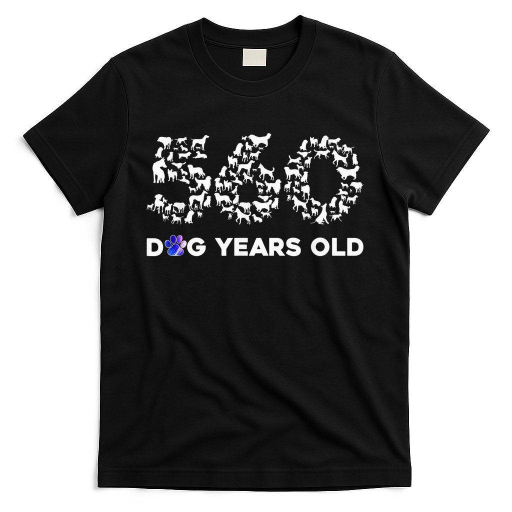 80th Birthday  Funny 560 Dog Years Old Gift Tees T-Shirt