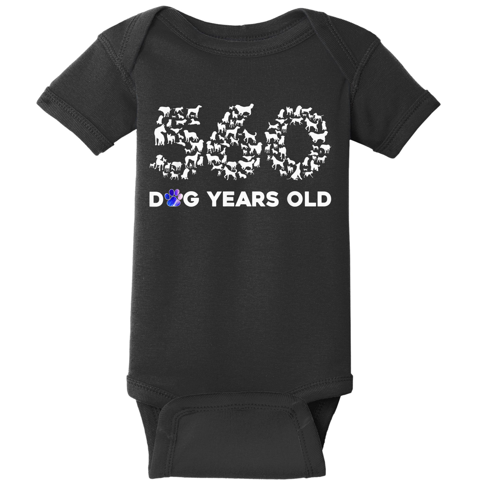 80th Birthday  Funny 560 Dog Years Old Gift Tees Baby Bodysuit