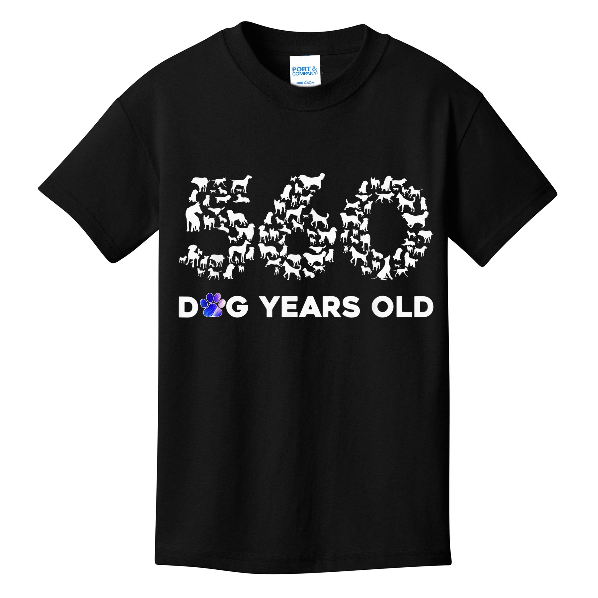 80th Birthday  Funny 560 Dog Years Old Gift Tees Kids T-Shirt
