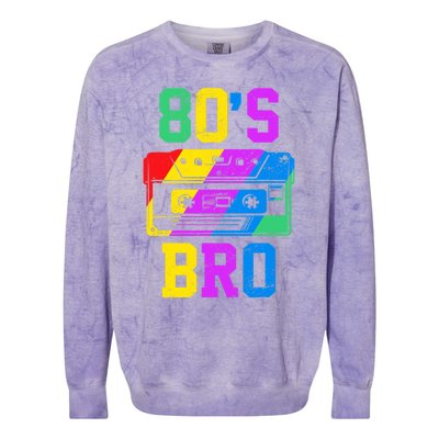 80s Bro Funny Retro 80s 90s Party Costume 80s Lover Colorblast Crewneck Sweatshirt