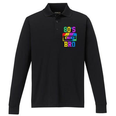 80s Bro Funny Retro 80s 90s Party Costume 80s Lover Performance Long Sleeve Polo