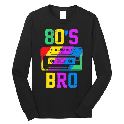 80s Bro Funny Retro 80s 90s Party Costume 80s Lover Long Sleeve Shirt