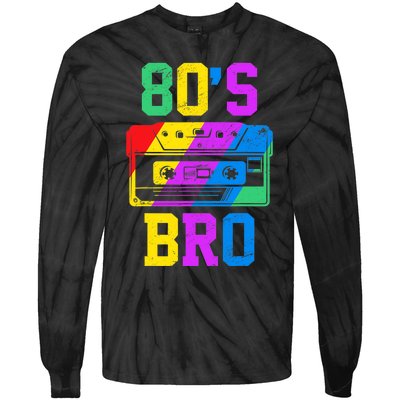 80s Bro Funny Retro 80s 90s Party Costume 80s Lover Tie-Dye Long Sleeve Shirt