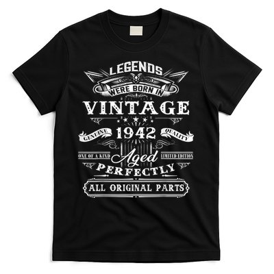 81st Birthday Gift For Legends Born 1942 81 Yrs Old Vintage T-Shirt