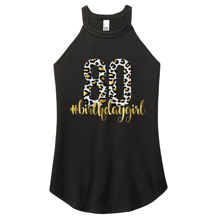 80th Birthday Girl Crown 80 Years Old Bday Women's Perfect Tri Rocker Tank