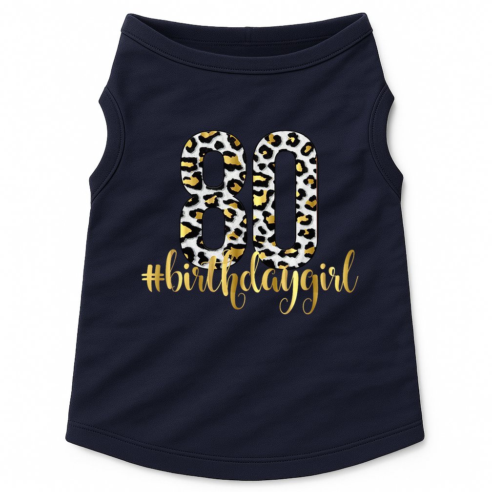 80th Birthday Girl Crown 80 Years Old Bday Doggie Tank