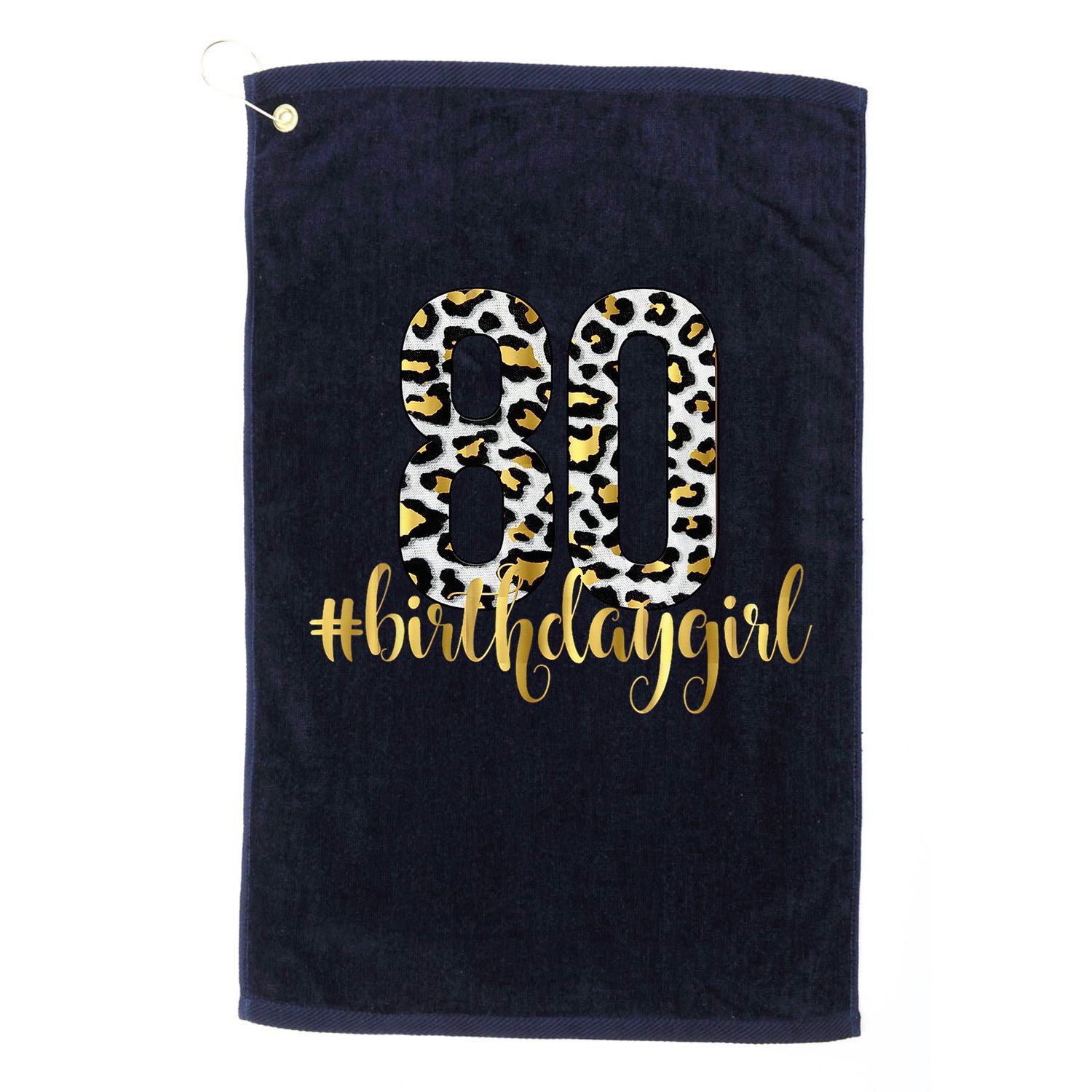 80th Birthday Girl Crown 80 Years Old Bday Golf Towel
