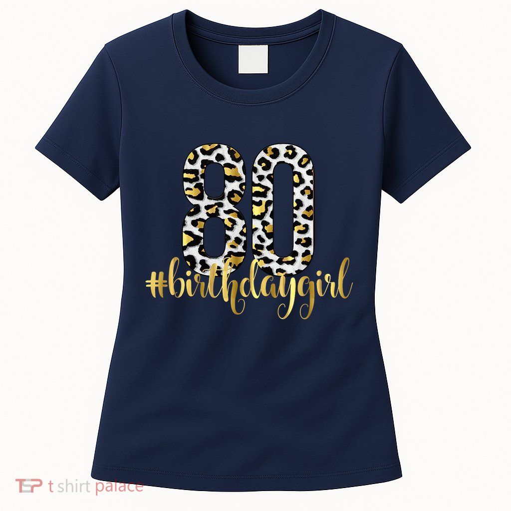 80th Birthday Girl Crown 80 Years Old Bday Womens T-Shirt