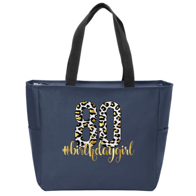 80th Birthday Girl Crown 80 Years Old Bday Zip Tote Bag