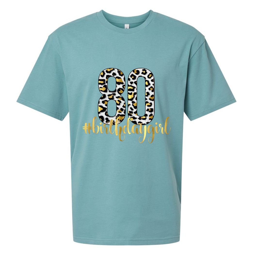 80th Birthday Girl Crown 80 Years Old Bday Sueded Cloud Jersey T-Shirt