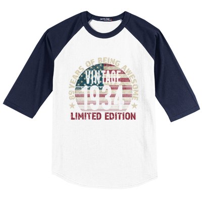 89th Birthday Gift Vintage 1934 89 Years Old Usa Flag Cool Gift Baseball Sleeve Shirt