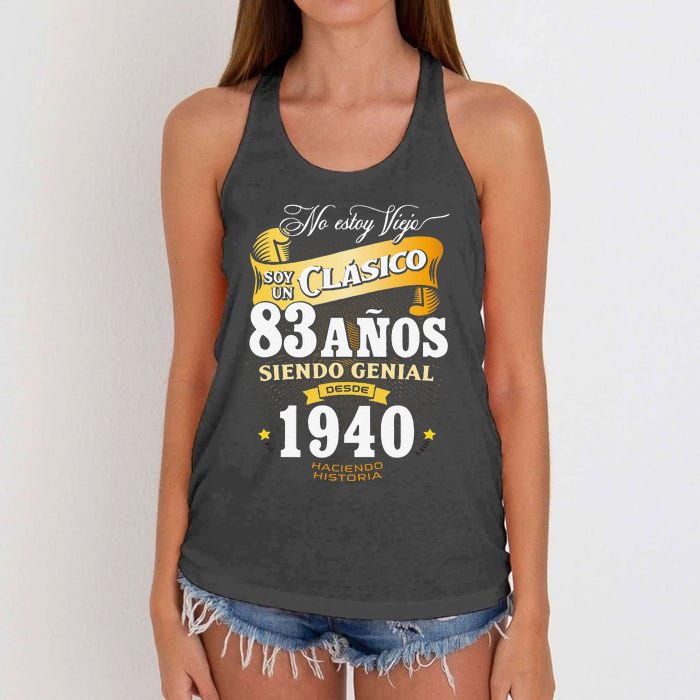 83rd Birthday Gift For In Spanish Regalo Cumpleanos 83 Women's Knotted Racerback Tank