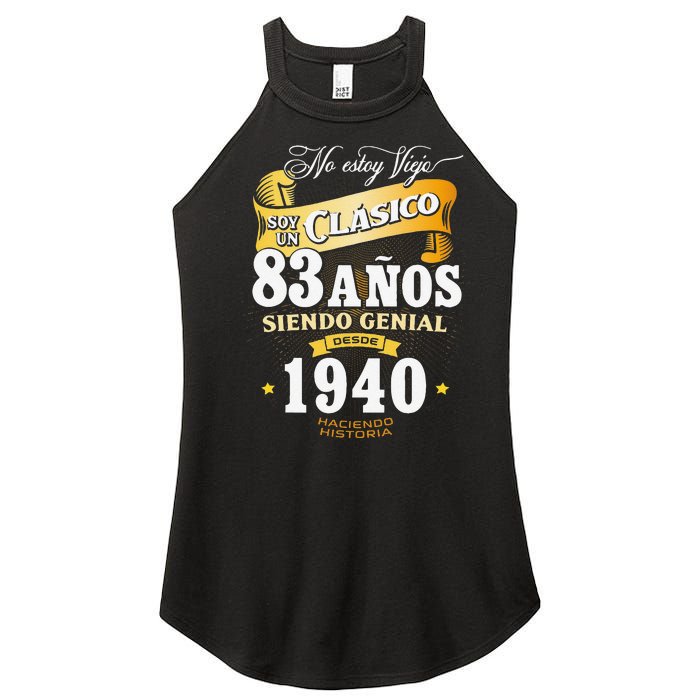 83rd Birthday Gift For In Spanish Regalo Cumpleanos 83 Women's Perfect Tri Rocker Tank