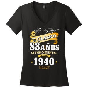 83rd Birthday Gift For In Spanish Regalo Cumpleanos 83 Women's V-Neck T-Shirt