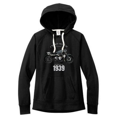 85th Birthday Gift Man Motorcycle Motorcyclist Biker 1939 Women's Fleece Hoodie