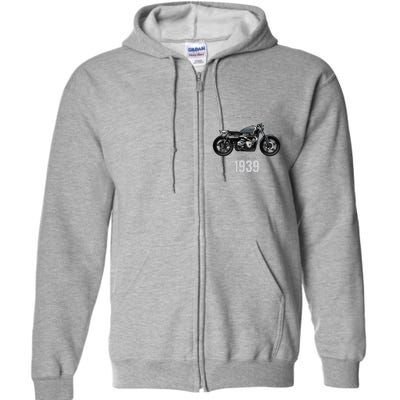 85th Birthday Gift Man Motorcycle Motorcyclist Biker 1939 Full Zip Hoodie