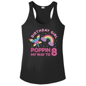 8th Birthday Girl Fairy Rainbow Ladies PosiCharge Competitor Racerback Tank