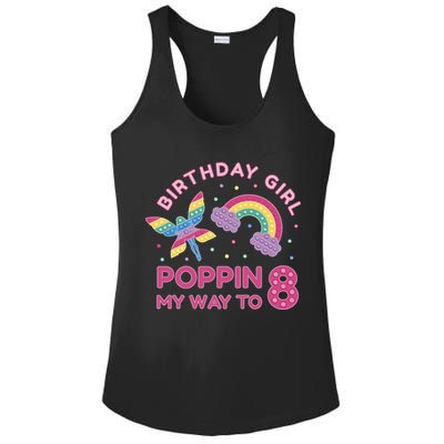 8th Birthday Girl Fairy Rainbow Ladies PosiCharge Competitor Racerback Tank