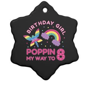 8th Birthday Girl Fairy Rainbow Ceramic Star Ornament