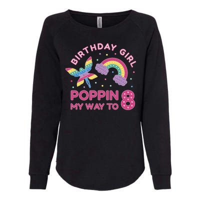 8th Birthday Girl Fairy Rainbow Womens California Wash Sweatshirt