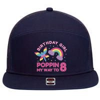 8th Birthday Girl Fairy Rainbow 7 Panel Mesh Trucker Snapback Hat