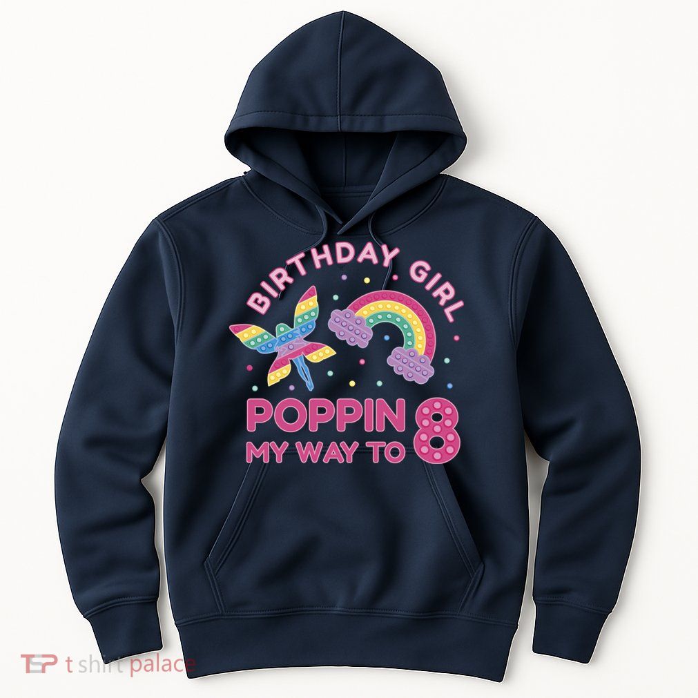 8th Birthday Girl Fairy Rainbow Hoodie