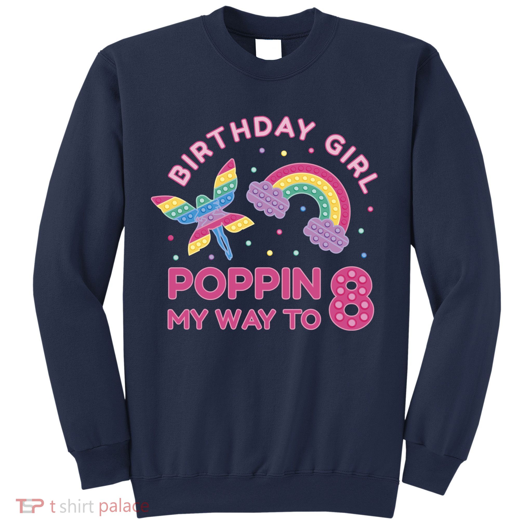 8th Birthday Girl Fairy Rainbow Sweatshirt