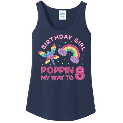 8th Birthday Girl Fairy Rainbow Ladies Essential Tank