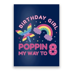 8th Birthday Girl Fairy Rainbow Poster