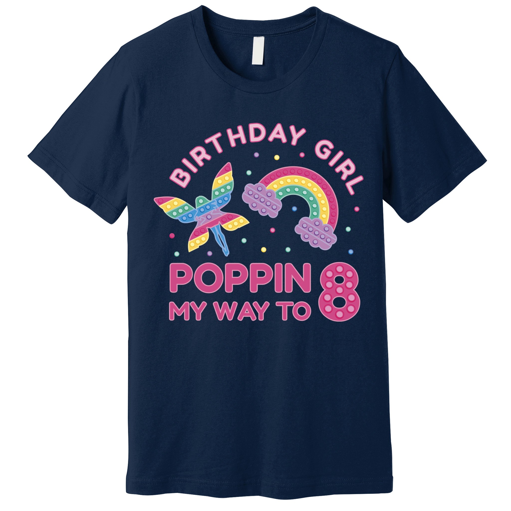 8th Birthday Girl Fairy Rainbow Premium T-Shirt