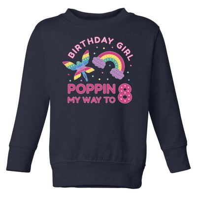 8th Birthday Girl Fairy Rainbow Toddler Sweatshirt