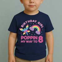 8th Birthday Girl Fairy Rainbow Toddler T-Shirt