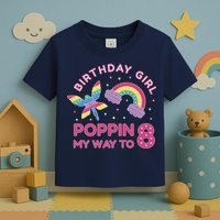 8th Birthday Girl Fairy Rainbow Toddler T-Shirt