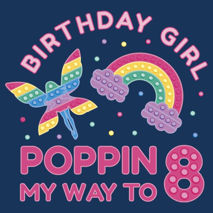 8th Birthday Girl Fairy Rainbow Toddler T-Shirt