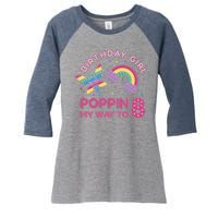 8th Birthday Girl Fairy Rainbow Women's Tri-Blend 3/4-Sleeve Raglan Shirt