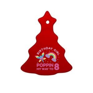 8th Birthday Girl Fairy Rainbow Ceramic Tree Ornament