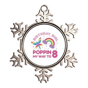 8th Birthday Girl Fairy Rainbow Metallic Star Ornament