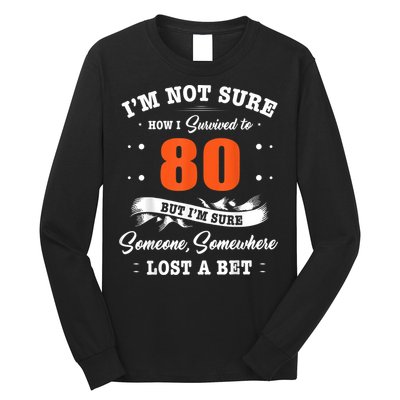 80th Birthday Gifts I Survived 80 Years Old Funny TZ2 Long Sleeve Shirt