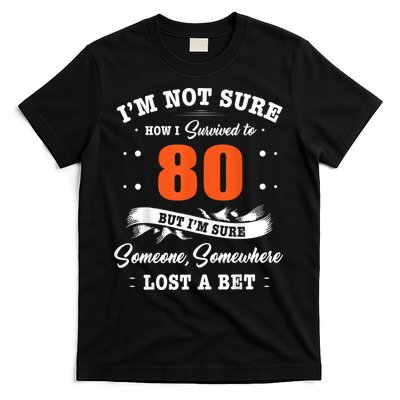 80th Birthday Gifts I Survived 80 Years Old Funny TZ2 T-Shirt