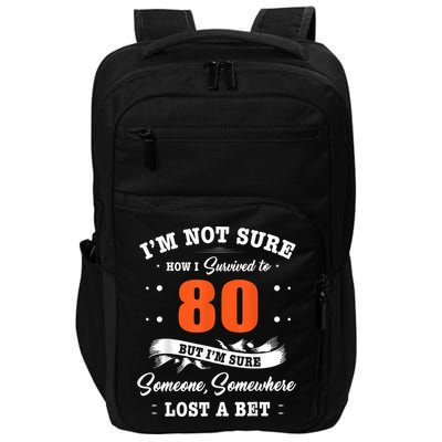 80th Birthday Gifts I Survived 80 Years Old Funny TZ2 Impact Tech Backpack