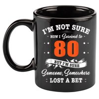80th Birthday Gifts I Survived 80 Years Old Funny TZ2 11oz C Handle Ceramic Mug