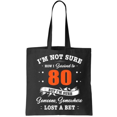 80th Birthday Gifts I Survived 80 Years Old Funny TZ2 Bag